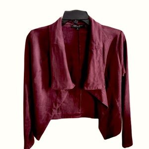 Romeo & Juliet Burgundy Open Front Jacket sz sm